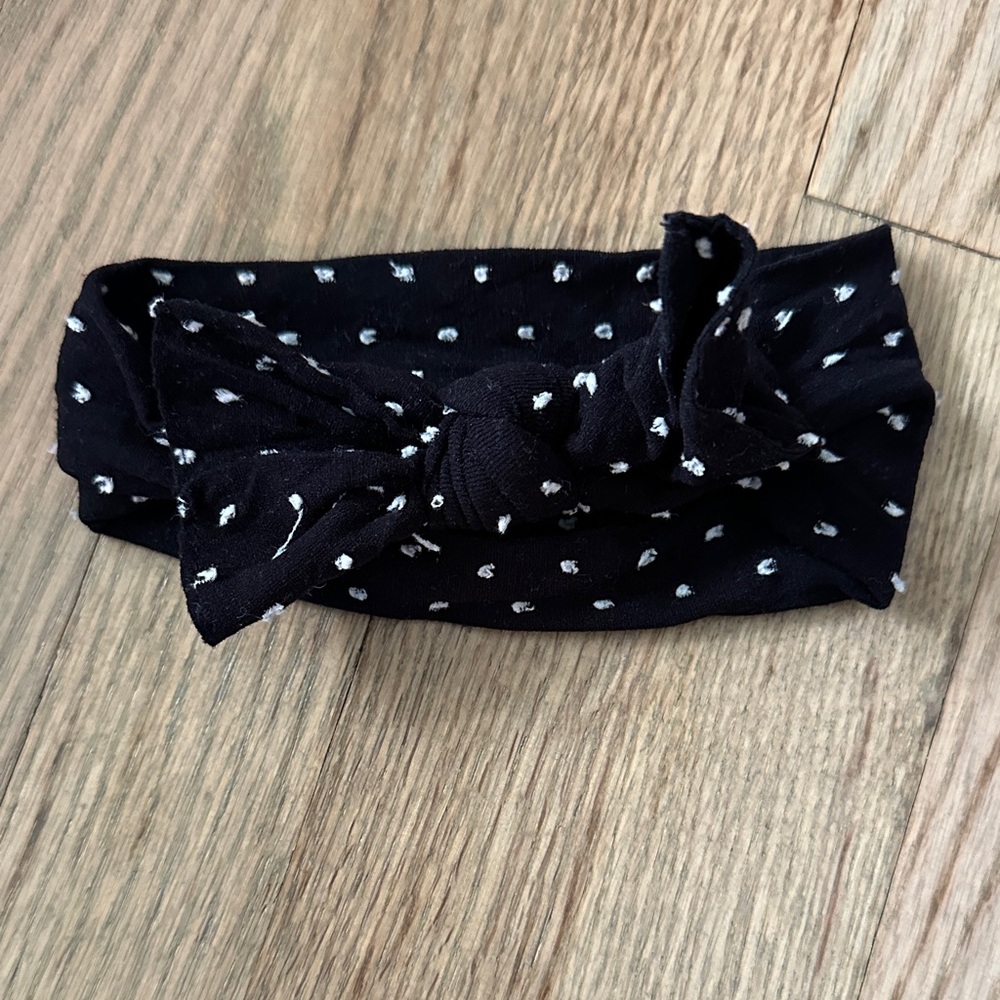 Polka Dot Kids Headband in Black and White